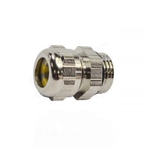 Pflitsch, 150Z07S01, TPE Insert, UNI HF Dicht, Brass, nickel plated, Pg connection thread, Type of protection IP 68 up to 10 bar, RoHS Compliant.
