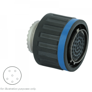 Eaton Souriau, D38999/26MA35SN, Plug with RFI Shielding, Shell Size 09 with Nickel Composite Plating, 6 Size 22D Socket Contacts.