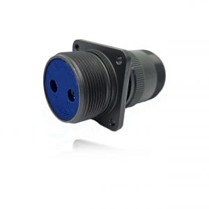Fujikura, D/MS3100A12S-3S, Wall Mounting Receptacle, 2 size 16 Socket Contacts, Shell Size 12S, Black Trivalent Chromate.