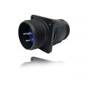Fujikura, D/MS3100A14S-1P, Wall Mounting Receptacle, 3 size 16 Pin Contacts, Shell Size 14S, Black Trivalent Chromate.