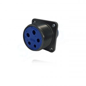 Fujikura, D/MS3102A18-11S, Box Mounting Receptacle, 5 size 12 Socket Contacts, Shell Size 18, Black Trivalent Chromate.