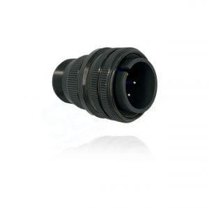 Fujikura, D/MS3106A18-4P, Straight Plug, 4 size 16 Pin Contacts, Shell Size 18, Black Trivalent Chromate.