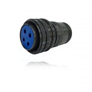 Fujikura, D/MS3106A22-22S, Straight Plug, 4 size 8 Socket Contacts, Shell Size 22, Black Trivalent Chromate.
