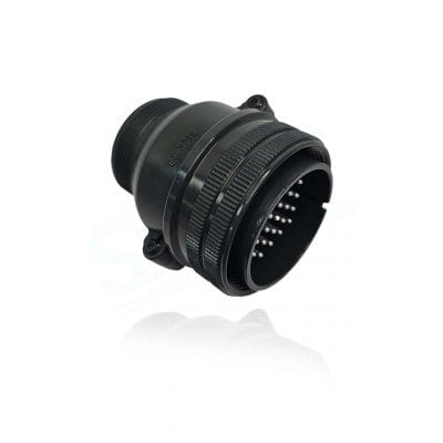 Fujikura, D/MS3106B28-21P, Straight Plug, Split Backshell, 37 Pin Contacts, Black Trivalent Chromate. Used in Aerospace, Industrial and Welding.