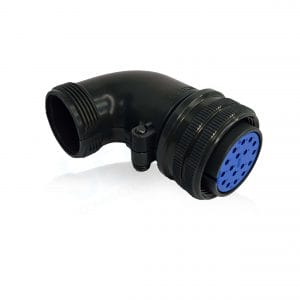 Fujikura, D/MS3108B20-29S, Right Angle Plug, Split Backshell, Shell Size 20, Black Trivalent Chromate. For use in Aerospace, Industrial and Welding.