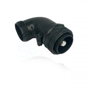 Fujikura, D/MS3108B20-2P, Right Angle Plug, Split Backshell, Shell Size 20, Black Trivalent Chromate. For use in Aerospace, Industrial and Welding.