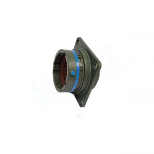 Eaton Souriau, MS27508E14B35P, Square Flange Receptacle with 37 size 22D Pin Contacts, Shell Size 14, Olive Drab Cadmium Plating.
