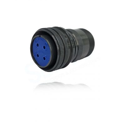 Fujikura, D/MS3106A18-4S, Straight Plug, 4 s ize 16 Socket Contacts, Shell Size 18, Black Trivalent Chromate.