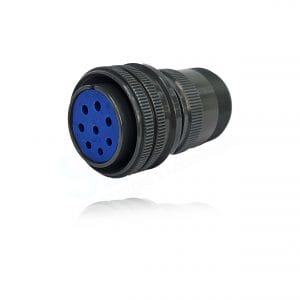 Fujikura, D/MS3106A22-23S, Straight Plug, 8 size 12 Socket Contacts, Shell Size 22, Black Trivalent Chromate.