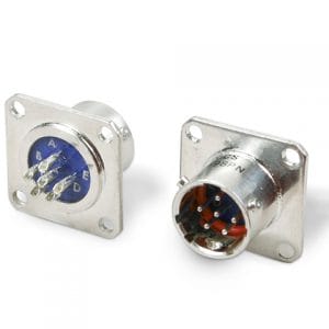 Detoronics DT02H-10-6PN Square Flange Receptacle Shell Size 10 with 6 Pin Contacts Hermetic, Normal Orientation