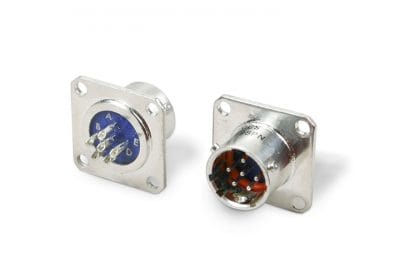 Detoronics DT02H-10-6PN Square Flange Receptacle Shell Size 10 with 6 Pin Contacts Hermetic, Normal Orientation