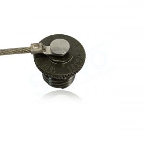 Polamco, 100P237-09-1-B-WR5-03, D38999 Series III Plug cap Aluminium Cadmium Olive Drab Plated with Rope & eyelet.