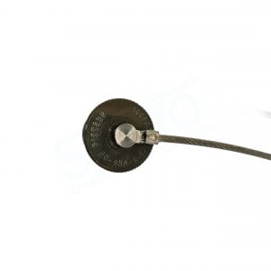 Polamco, 100P237-11-1-B-WR6-03, Plug Protection Cap used on MIL-DTL-38999 Series III, Shell Size 11, Aluminium Silicone with Stainless Steel Wire Rope.