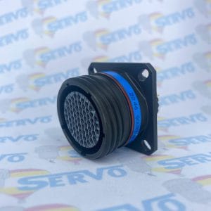Eaton Souriau, 8D0C19ZC35SN Square Flange Receptacle, Shell Size 19 with Green Zinc Cobalt Plating, 66#22D Short PCB Tail Socket Contacts.