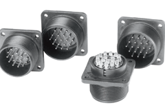 MIL-DTL-5015 compliant, environmentally resistant connector with synthetic rubber front insert (waterproof, screw mating, solder connection)