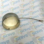 Polamco, 100P820S-28-4-J-WR4-03, Receptacle Protection Cap used on MIL-DTL 5015, Shell Size 28, Aluminium Passivate Stainless Steel Wire Rope with eyelet.