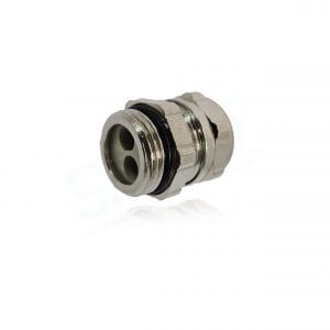 Pflitsch, 22052DPM2X6, UNI Dicht Multiple cable gland, Brass, nickel plated. For use in Data Centers, Emobility, Helicopters, Robotics, Spacecraft and welding.