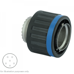 Eaton Souriau, D38999/26MA35PN, Plug with RFI Shielding, Shell Size 09 with Nickel Composite Plating, 6 Size 22D Pin Contacts.