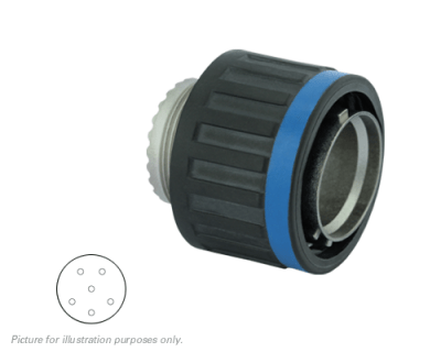 Eaton Souriau, D38999/26MA35PN, Plug with RFI Shielding, Shell Size 09 with Nickel Composite Plating, 6 Size 22D Pin Contacts.