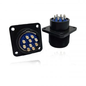 Fujikura, D/MS3102A18-1P, Box Mounting Receptacle, 10 Pin Contacts, Shell Size 18, Black Trivalent Chromate. Used in Aerospace, Industrial and Welding.