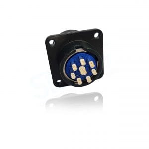 Fujikura, D/MS3102A18-8P, Box Mounting Receptacle, Shell Size 18, Black Trivalent Chromate. For use in Aerospace, Industrial and Welding.