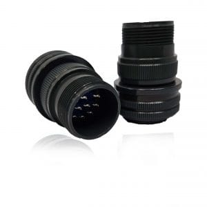Fujikura, D/MS3106A22-19P, Straight Plug, 14 size 16 Pin Contacts, Shell Size 22, Black Trivalent Chromate.