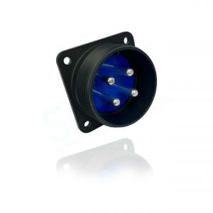 Fujikura, D/MS3102A32-17P, Box Mounting Receptacle, 4 Pin Contacts, Shell Size 32, Black Trivalent Chromate. Used in Aerospace, Industrial and Welding.