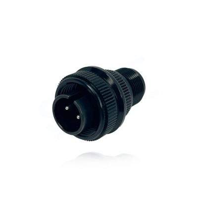 Fujikura, D/MS3106A12S-3P, Straight Plug, 2 size 16 Pin Contacts, Shell Size 12S, Black Trivalent Chromate.