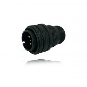 Fujikura, D/MS3106A18-5P, Straight Plug, 2 size 12 and 1 size 16 Pin Contacts, Shell Size 18, Black Trivalent Chromate.