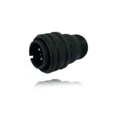 Fujikura, D/MS3106A18-5P, Straight Plug, 2 size 12 and 1 size 16 Pin Contacts, Shell Size 18, Black Trivalent Chromate.