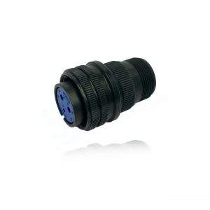Fujikura, D/MS3106A18-5S, Straight Plug, 2 size 12 and 1 size 16 Socket Contacts, Shell Size 18, Black Trivalent Chromate.