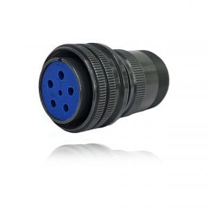 Fujikura, D/MS3106A20-17S, Straight Plug, 5 size 12 and 1 size 16 Socket Contacts, Shell Size 20, Black Trivalent Chromate.