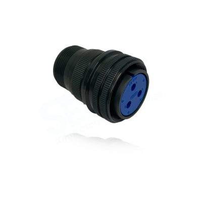 Fujikura, D/MS3106A22-2S, Straight Plug, 3 size 8 Socket Contacts, Shell Size 22, Black Trivalent Chromate.