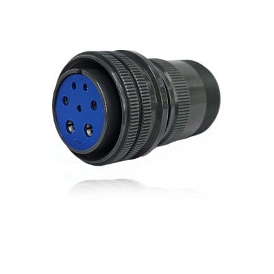 Fujikura, D/MS3106A28-10S, Straight Plug, 2 size 4, 2 size 8 and 3 size 12 Socket Contacts, Shell Size 28, Black Trivalent Chromate.