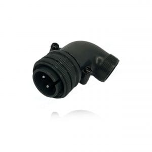 Fujikura, D/MS3108B18-5P, Right Angle Plug, Split Backshell, Shell Size 18, Black Trivalent Chromate. For use in Aerospace, Industrial and Welding.