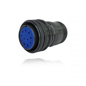 Fujikura, D/MS3106A24-20S, Straight Plug, 2 size 12 and 9 size 16 Socket Contacts, Shell Size 24, Black Trivalent Chromate.