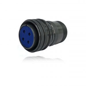 Fujikura, D/MS3106A24-22S, Straight Plug, 4 size 8 Socket Contacts, Shell Size 24, Black Trivalent Chromate.