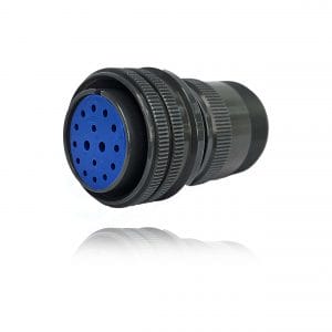 Fujikura, D/MS3106A24-7S, Straight Plug, 2 size 12 and 14 size 16 Socket Contacts, Shell Size 24, Black Trivalent Chromate.
