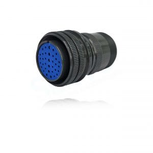 Fujikura, D/MS3106A32-7S, Straight Plug, 7 size 12 and 28 size 16 Socket Contacts, Shell Size 32, Black Trivalent Chromate.