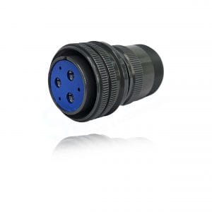 Fujikura, D/MS3106A36-3S, Straight Plug, 3 size 0 and 3 size 12 Socket Contacts, Shell Size 36, Black Trivalent Chromate.