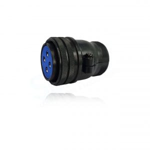 Fujikura, D/MS3106B36-5S, Straight Plug, Split Backshell, 4 size 0 Socket Contacts, Shell Size 36, Black Trivalent Chromate.