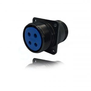 Fujikura, D/MS3100A14S-2S, Wall Mounting Receptacle, 4 size 16 Socket Contacts, Shell Size 14S, Black Trivalent Chromate..