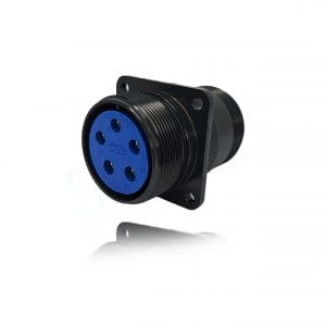 Fujikura, D/MS3100A14S-5S, Wall Mounting Receptacle, 5 size 16 Socket Contacts, Shell Size 14S, Black Trivalent Chromate.