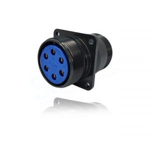 Fujikura, D/MS3100A14S-6S, Wall Mounting Receptacle, 6 size 16 Socket Contacts, Shell Size 14S, Black Trivalent Chromate.