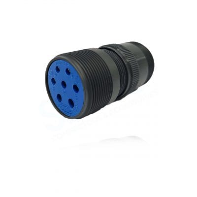 Fujikura, D/MS3101A16S-1S, Cable Connecting Receptacle, 7 size 16 Socket Contacts, Shell Size 16S, Black Trivalent Chromate.