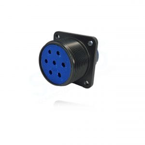 Fujikura, D/MS3102A24-2S, Box Mounting Receptacle, 7 size 12 Socket Contacts, Shell Size 24, Black Trivalent Chromate.