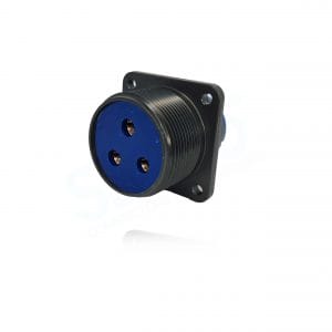 Fujikura, D/MS3102A28-6S, Box Mounting Receptacle, 3 size 4 Socket Contacts, Shell Size 28, Black Trivalent Chromate.