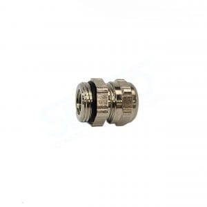 Pflitsch, 15107S03, TPE Insert, UNI HF Dicht, Brass, nickel plated, Pg 11 connection thread, Type of protection IP 68 up to 10 bar, RoHS Compliant.