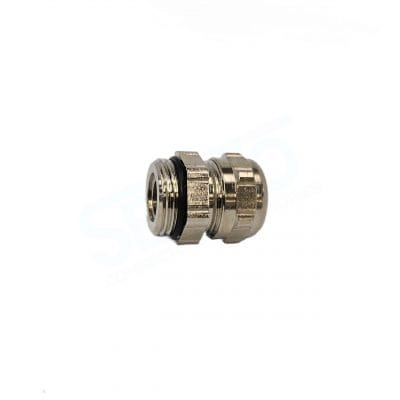 Pflitsch, 15107S03, TPE Insert, UNI HF Dicht, Brass, nickel plated, Pg 11 connection thread, Type of protection IP 68 up to 10 bar, RoHS Compliant.