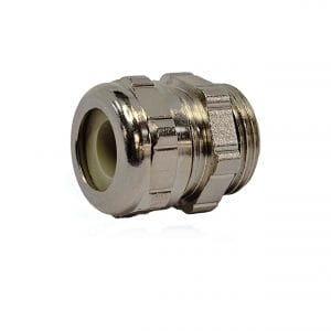 Pflitsch, 22052P09S05, UNI HF Dicht, Brass, nickel-plated, Silicone HT Sealing Insert, M20x1,5 Metric connection thread EN 60423, With o-ring HNBR.